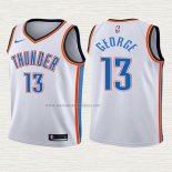 Camiseta Paul George NO 13 Nino Oklahoma City Thunder Association 2017-18 Blanco