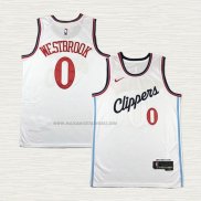 Camiseta Russell Westbrook NO 0 Los Angeles Clippers Association 2024-25 Blanco