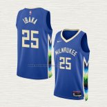 Camiseta Serge Ibaka NO 25 Milwaukee Bucks Ciudad 2022-23 Azul