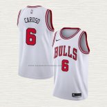 Camiseta Alex Caruso NO 6 Chicago Bulls Association 2021 Blanco