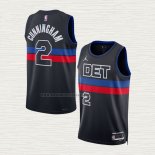 Camiseta Cade Cunningham NO 2 Detroit Pistons Statement 2022-23 Negro