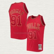Camiseta Dennis Rodman NO 91 Chicago Bulls Retro Chinese New Year 2020 Rojo