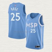 Camiseta Derrick Rose NO 25 Minnesota Timberwolves Ciudad Azul