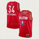 Camiseta Giannis Antetokounmpo NO 34 Milwaukee Bucks All Star 2020 Rojo