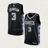 Camiseta Keldon Johnson NO 3 San Antonio Spurs Statement 2022-23 Negro