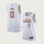 Camiseta Kevin Love NO 0 Cleveland Cavaliers Ciudad 2022-23 Blanco