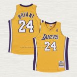 Camiseta Kobe Bryant NO 24 Los Angeles Lakers Mitchell & Ness Amarillo