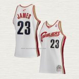 Camiseta LeBron James NO 23 Cleveland Cavaliers Mitchell & Ness 2003-04 Blanco