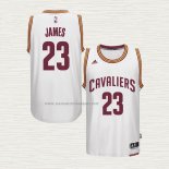 Camiseta LeBron James NO 23 Cleveland Cavaliers Retro Blanco2
