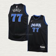 Camiseta Luka Doncic NO 77 Nino Dallas Mavericks Ciudad 2023-24 Azul