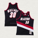 Camiseta Rasheed Wallace NO 30 Portland Trail Blazers Hardwood Classics Throwback Negro