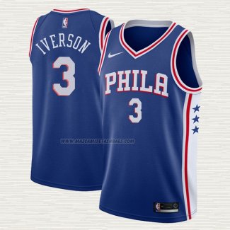 Camiseta Allen Iverson NO 3 Philadelphia 76ers Icon Azul