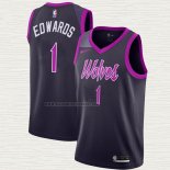 Camiseta Anthony Edwards NO 1 Minnesota Timberwolves Ciudad 2018-19 Violeta