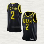 Camiseta Collin Sexton NO 2 Utah Jazz Statement 2022-23 Negro