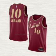 Camiseta Darius Garland NO 10 Cleveland Cavaliers Ciudad 2023-24 Rojo