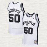 Camiseta David Robinson NO 50 San Antonio Spurs Mitchell & Ness 1998-99 Blanco