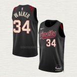 Camiseta Jabari Walker NO 34 Portland Trail Blazers Ciudad 2023-24 Negro