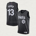 Camiseta James Harden NO 13 Brooklyn Nets Earned 2020-21 Negro