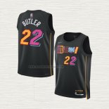 Camiseta Jimmy Butler NO 22 Nino Miami Heat Ciudad 2021-22 Negro