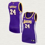 Camiseta Kobe Bryant NO 24 Mujer Los Angeles Lakers Violeta