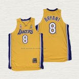 Camiseta Kobe Bryant NO 8 Los Angeles Lakers Mitchell & Ness 2001-02 Amarillo