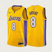 Camiseta Kobe Bryant NO 8 Los Angeles Lakers Retirement 2017-18 Oro