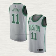 Camiseta Kyrie Irving NO 11 Boston Celtics Ciudad 2018-19 Gris