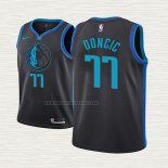 Camiseta Luka Doncic NO 77 Nino Dallas Mavericks Ciudad 2018-19 Azul