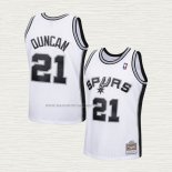 Camiseta Tim Duncan NO 21 Nino San Antonio Spurs Mitchell & Ness 1998-99 Blanco