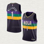 Camiseta Zion Williamson NO 1 New Orleans Pelicans Ciudad 2022-23 Violeta