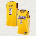 Camiseta Anthony Davis NO 3 Los Angeles Lakers Ciudad 2019-20 Amarillo