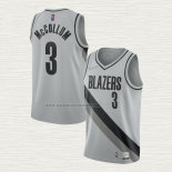 Camiseta CJ McCollum NO 3 Portland Trail Blazers Earned 2020-21 Gris