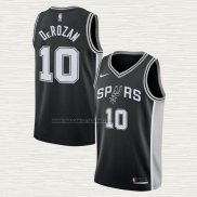 Camiseta DeMar DeRozan NO 10 San Antonio Spurs Icon Negro