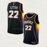 Camiseta Deandre Ayton NO 22 Phoenix Suns 75th Anniversary 2022 Negro