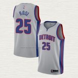 Camiseta Derrick Rose NO 25 Detroit Pistons Statement Gris