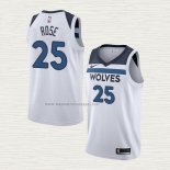 Camiseta Derrick Rose NO 25 Minnesota Timberwolves Association Blanco