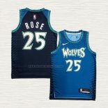 Camiseta Derrick Rose NO 25 Minnesota Timberwolves Ciudad 2021-22 Azul