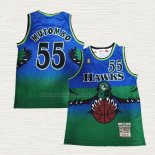 Camiseta Dikembe Mutombo NO 55 Atlanta Hawks Mitchell & Ness 1996-97 Verde