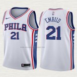 Camiseta Joel Embiid NO 21 Nino Philadelphia 76ers 2017-18 Blanco