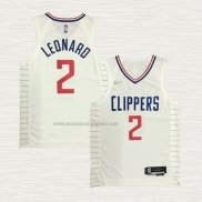 Camiseta Kawhi Leonard NO 2 Los Angeles Clippers Association Autentico 2020-21 Blanco