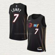 Camiseta Kyle Lowry NO 7 Miami Heat Ciudad 2021-22 Negro