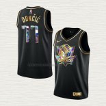 Camiseta Luka Doncic NO 77 Dallas Mavericks Golden Edition 2021-22 Negro