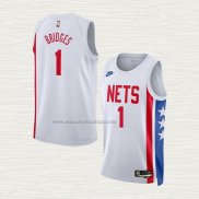 Camiseta Mikal Bridges NO 1 Brooklyn Nets Classic 2022-23 Blanco