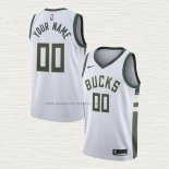 Camiseta Milwaukee Bucks Personalizada Association 2020-21 Blanco