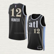 Camiseta NO 12 Atlanta Hawks Ciudad 2023-24 Negro De'andre Hunter