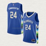 Camiseta Pat Connaughton NO 24 Milwaukee Bucks Ciudad 2022-23 Azul