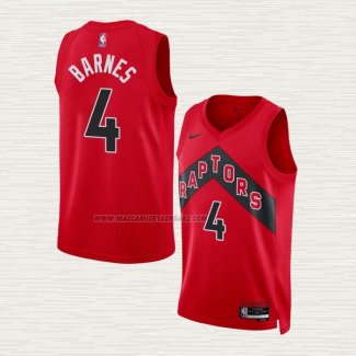 Camiseta Scottie Barnes NO 4 Toronto Raptors Icon 2022-23 Rojo