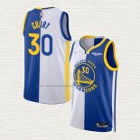 Camiseta Stephen Curry NO 30 Golden State Warriors Split Azul Blanco