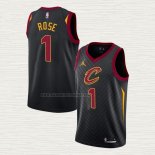 Camiseta Derrick Rose NO 1 Cleveland Cavaliers Statement 2020-21 Negro