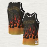 Camiseta Hakeem Olajuwon NO 34 Houston Rockets Flames Negro